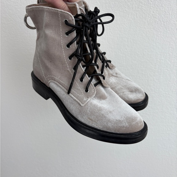 Dolce Vita Silver Velvet Bardot Booties - Picture 7 of 7